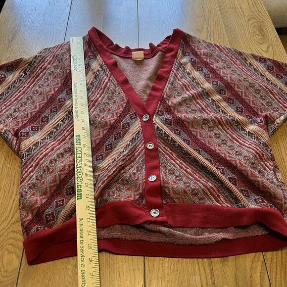 Graff Californiawear Colorful Open Cardigan Size Measure Cottagecore Grandmacore - Picture 4 of 10